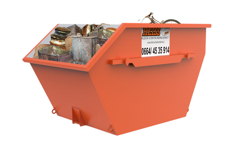 Offener Absetzcontainer von Heiss Klein-Containerdienst für Schrott und Metallabfälle