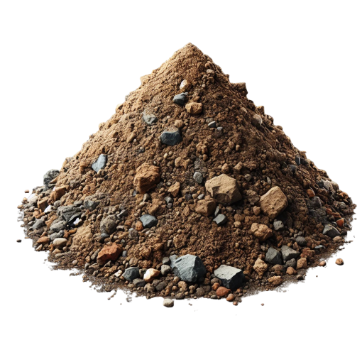 Haufen aus Bodenaushub mit Erde, Steinen und Sand – Jetzt mit Kleincontainerdienst entsorgen.