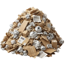 Haufen aus Kartonagen und Papierabfällen – Jetzt mit Kleincontainerdienst entsorgen.