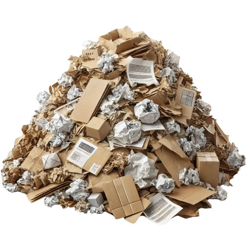 Haufen aus Kartonagen und Papierabfällen – Jetzt mit Kleincontainerdienst entsorgen.
